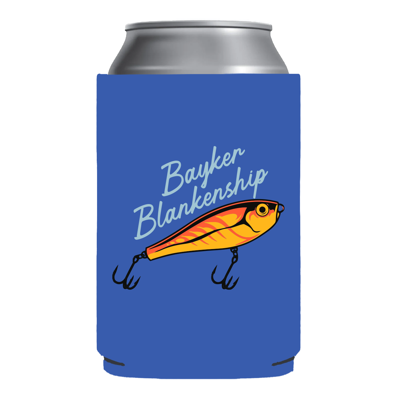 Blue Fishing Koozie